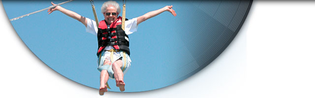 Jane B. Schulz, parasailing on her 80th birthday